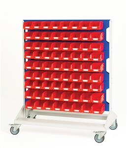 Bott Louvre 1250mm high mobile rack with 144 plastic bins Bott Verso Tool Trolleys | PerfoTrollies | Mobile Shadow Boards 16917271.11V 